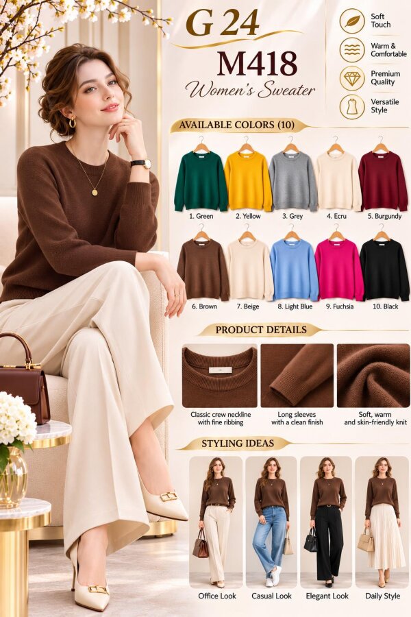 Swetry damskie Roz S/M-L/XL, Mix Kolor .Paczka 10 szt