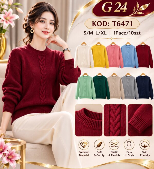 Swetry damskie Roz S/M-L/XL, Mix Kolor .Paczka 10 szt