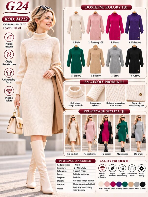 Sukienki damskie Roz S/M-L/XL, Mix Kolor .Paczka 10 szt
