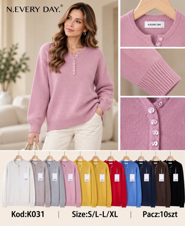 Swetry damskie Roz S/M-L-XL, Mix Kolor .Paczka 10 szt