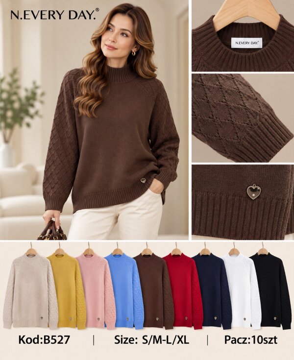 Swetry damskie Roz S/M-L/XL, Mix Kolor .Paczka 10 szt