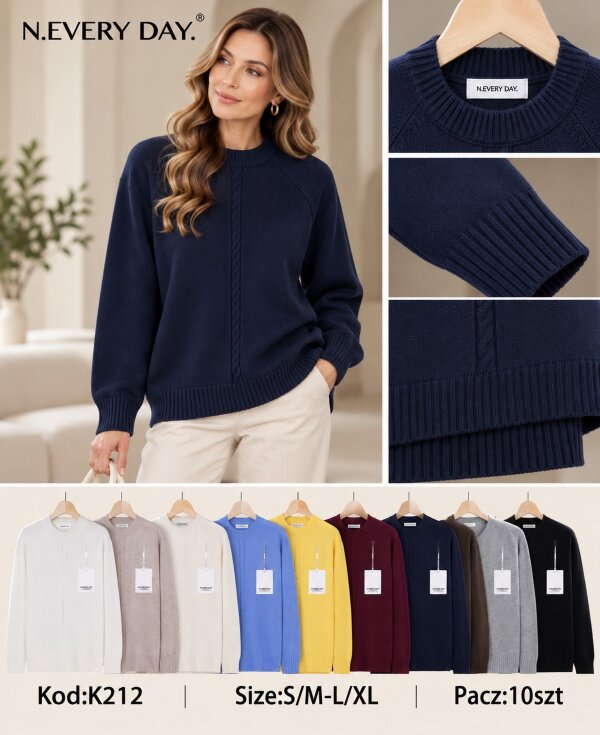 Swetry damskie Roz S/M-L-XL, Mix Kolor .Paczka 10 szt