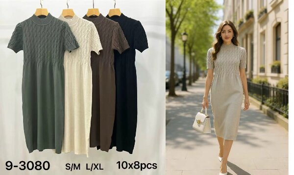 Sukienki damskie Roz S/M-L/XL, Mix Kolor .Paczka 8 szt