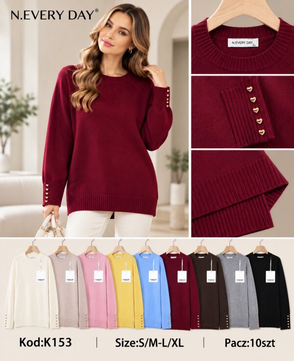 Swetry damskie Roz S/M-L-XL, Mix Kolor .Paczka 10 szt