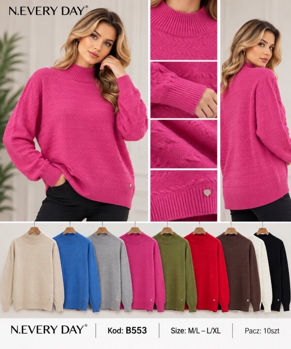 Swetry damskie Roz S/M-L/XL, Mix Kolor .Paczka 10 szt