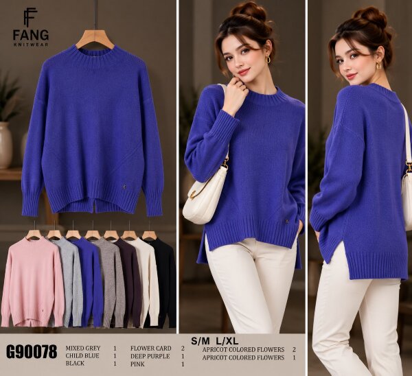 Swetry damskie Roz S/M-L/XL, Mix Kolor .Paczka 10 szt