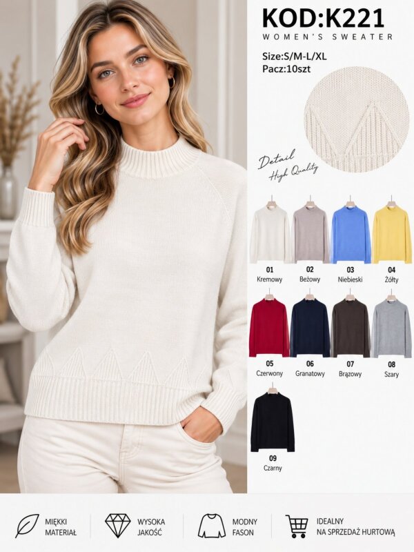 Swetry damskie Roz S/M-L/XL, Mix Kolor .Paczka 10 szt