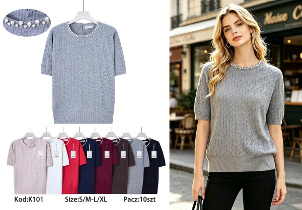 Swetry damskie Roz S/M-L/XL, Mix Kolor .Paczka 10 szt