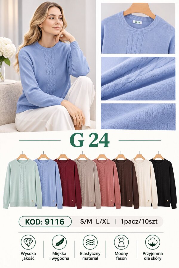 Swetry damskie Roz S/M-L/XL, Mix Kolor .Paczka 10 szt