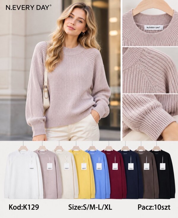 Swetry damskie Roz S/M-L/XL, Mix Kolor .Paczka 10 szt
