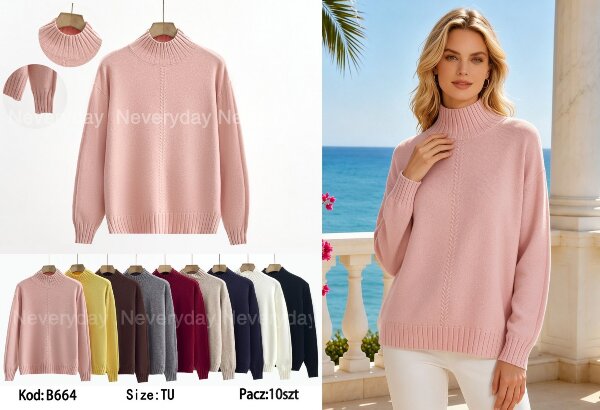 Swetry damskie Roz S/M-L/XL, Mix Kolor .Paczka 10 szt