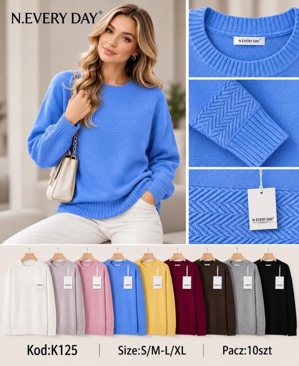 Swetry damskie Roz S/M-L-XL, Mix Kolor .Paczka 10 szt