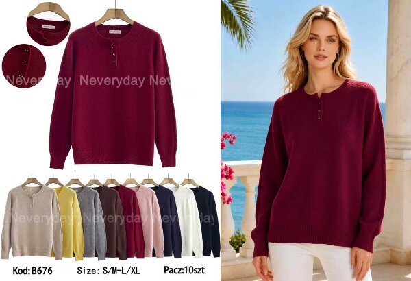 Swetry damskie Roz S/M-L/XL, Mix Kolor .Paczka 10 szt