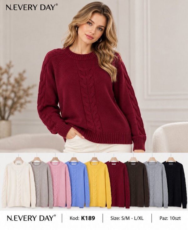 Swetry damskie Roz S/M-L/XL, Mix Kolor .Paczka 10 szt