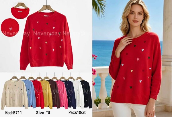 Swetry damskie Roz S/M-L/XL, Mix Kolor .Paczka 10 szt