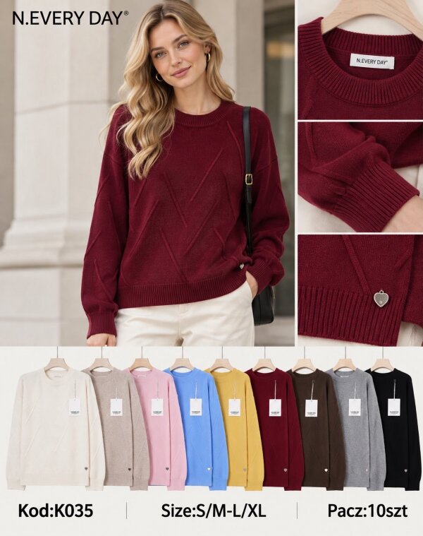 Swetry damskie Roz S/M-L/XL, Mix Kolor .Paczka 10 szt