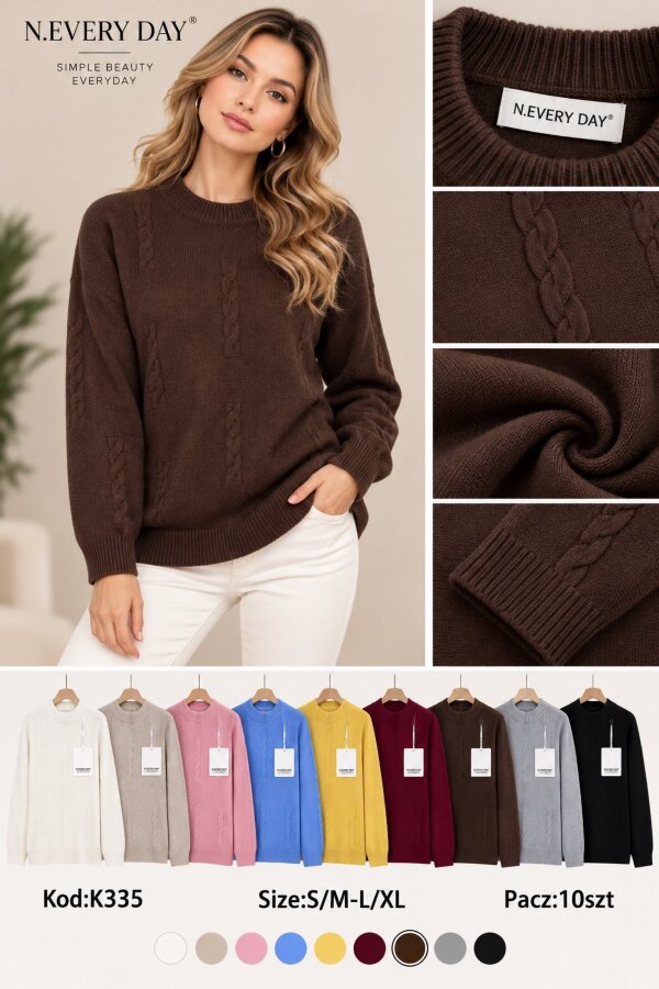 Swetry damskie Roz S/M-L/XL, Mix Kolor .Paczka 10 szt