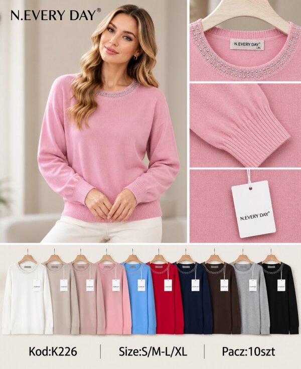 Swetry damskie Roz S/M-L-XL, Mix Kolor .Paczka 10 szt