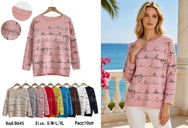 Swetry damskie Roz S/M-L/XL, Mix Kolor .Paczka 10 szt
