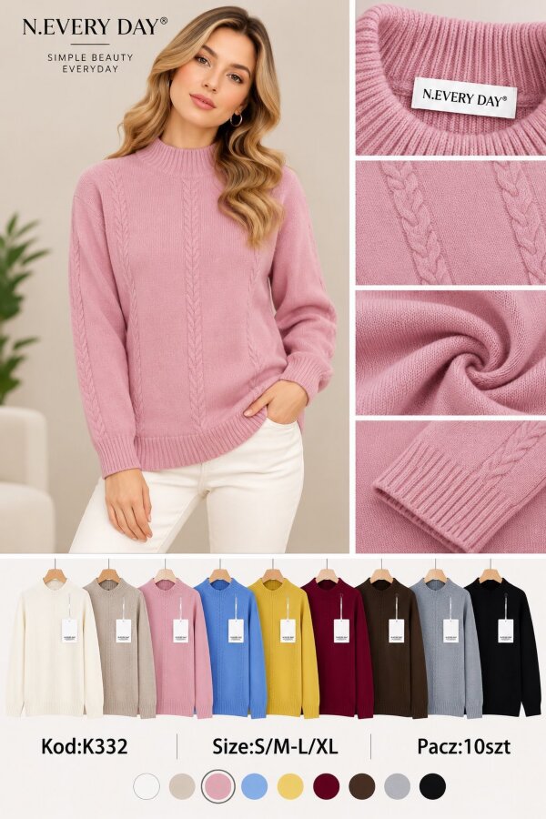 Swetry damskie Roz S/M-L/XL, Mix Kolor .Paczka 10 szt