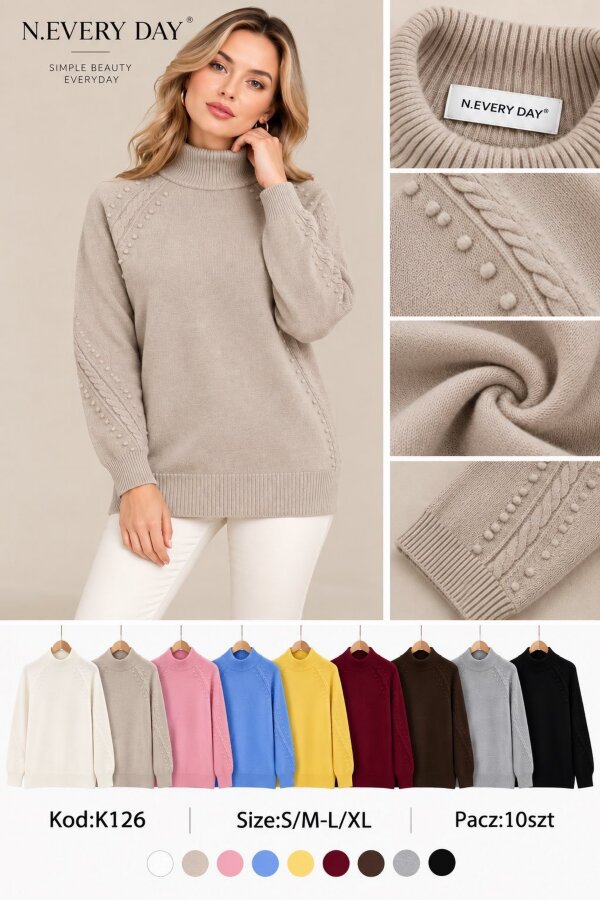 Swetry damskie Roz S/M-L/XL, Mix Kolor .Paczka 10 szt
