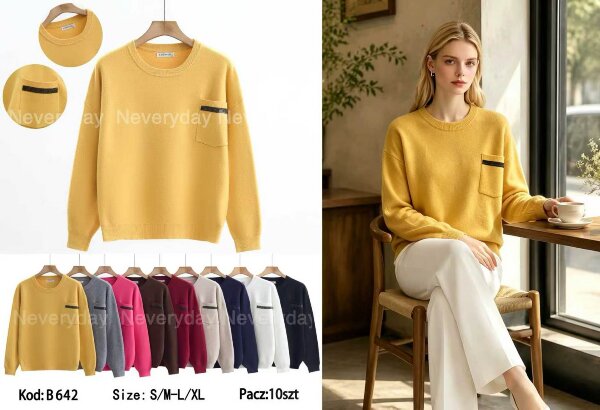 Swetry damskie Roz S/M-L/XL, Mix Kolor .Paczka 10 szt