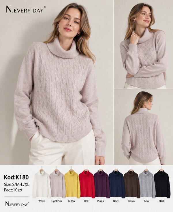 Swetry damskie Roz S/M-L/XL, Mix Kolor .Paczka 10 szt