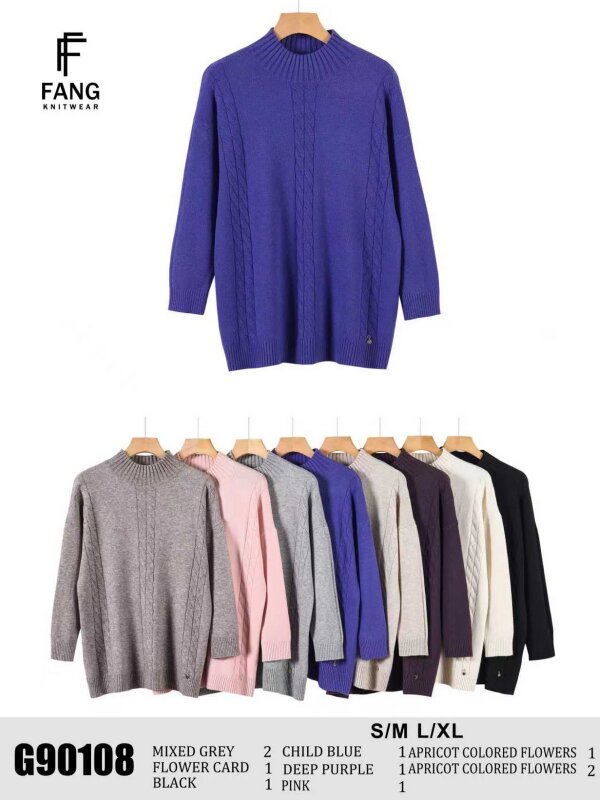 Swetry damskie Roz S/M-L/XL, Mix Kolor .Paczka 10 szt