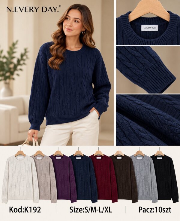 Swetry damskie Roz S/M-L-XL, Mix Kolor .Paczka 10 szt