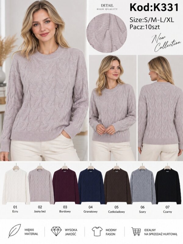 Swetry damskie Roz S/M-L/XL, Mix Kolor .Paczka 10 szt