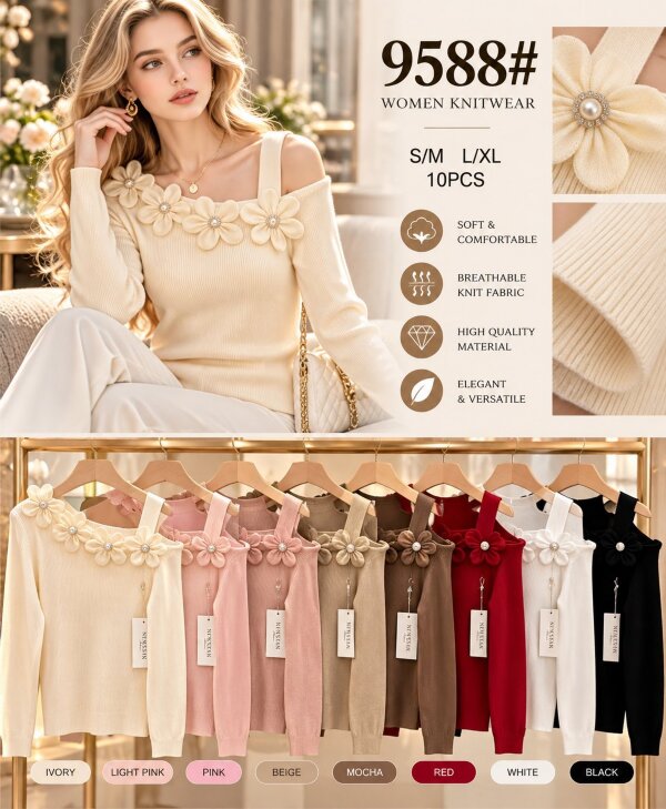 Swetry damskie Roz S/M-L/XL, Mix Kolor .Paczka 10 szt