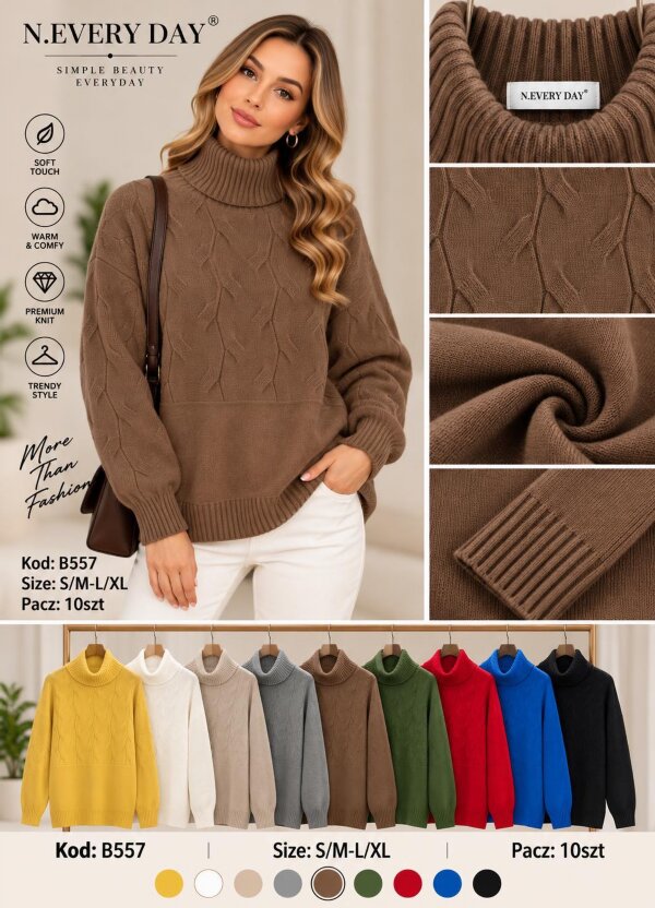 Swetry damskie Roz S/M-L/XL, Mix Kolor .Paczka 10 szt
