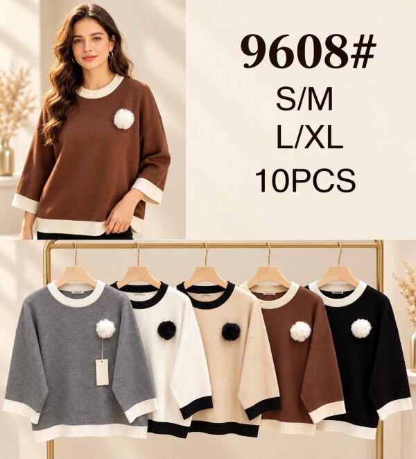 Swetry damskie Roz S/M-L/XL, Mix Kolor .Paczka 10 szt