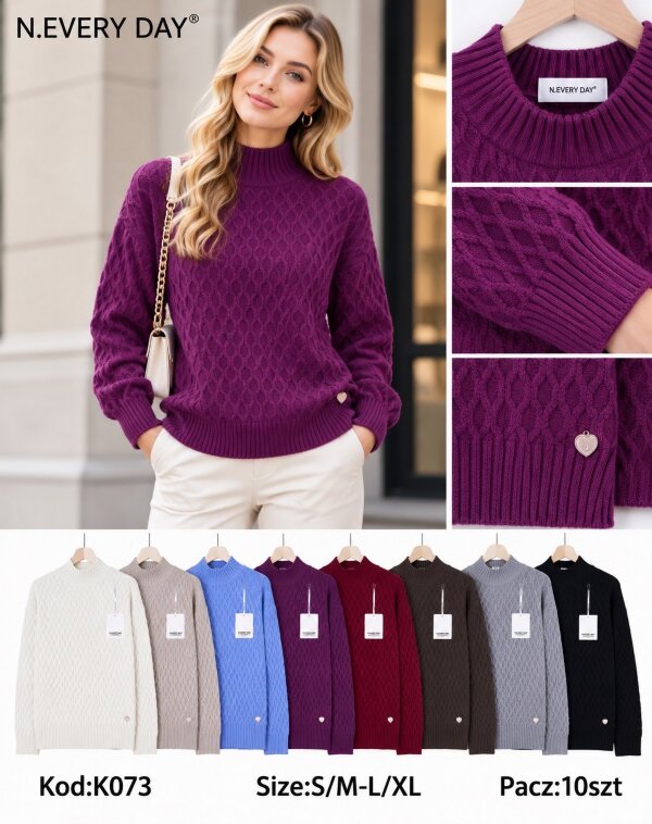 Swetry damskie Roz S/M-L/XL, Mix Kolor .Paczka 10 szt