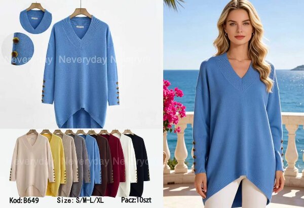 Swetry damskie Roz S/M-L-XL, Mix Kolor .Paczka 10 szt