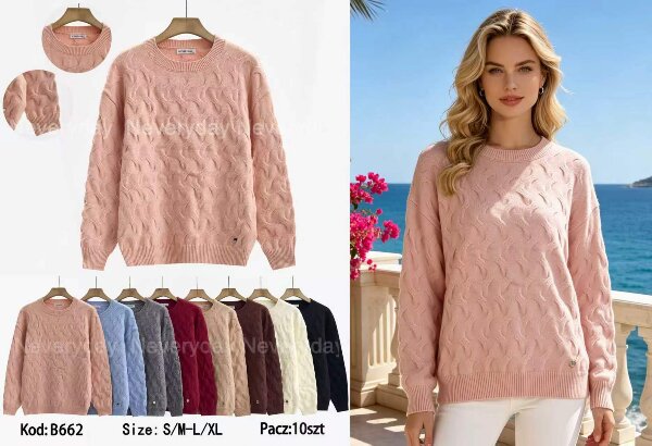 Swetry damskie Roz S/M-L/XL, Mix Kolor .Paczka 10 szt