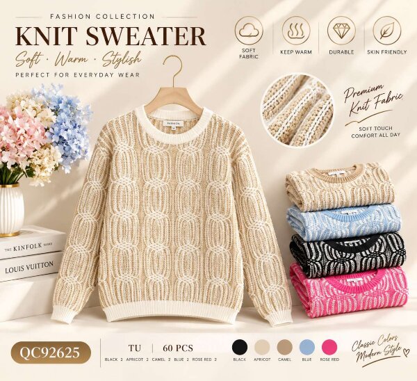 Swetry damskie Roz Standard, Mix Kolor .Paczka 10 szt