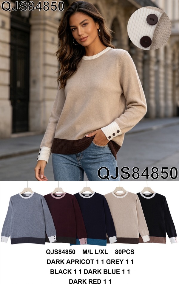 Swetry damskie (Francja produkt) Roz M/L-L/XL, Mix Kolor .Paczka 10 szt