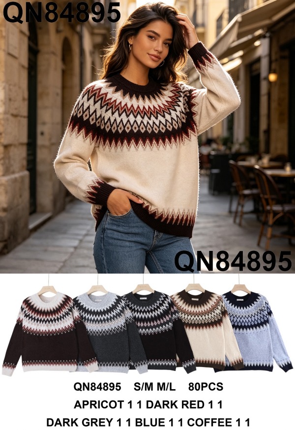 Swetry damskie (Francja produkt) Roz S/M-M/L, Mix Kolor .Paczka 10 szt