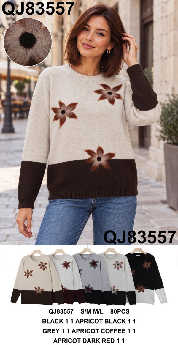 Swetry damskie (Francja produkt) Roz S/M-M/L, Mix Kolor .Paczka 10 szt