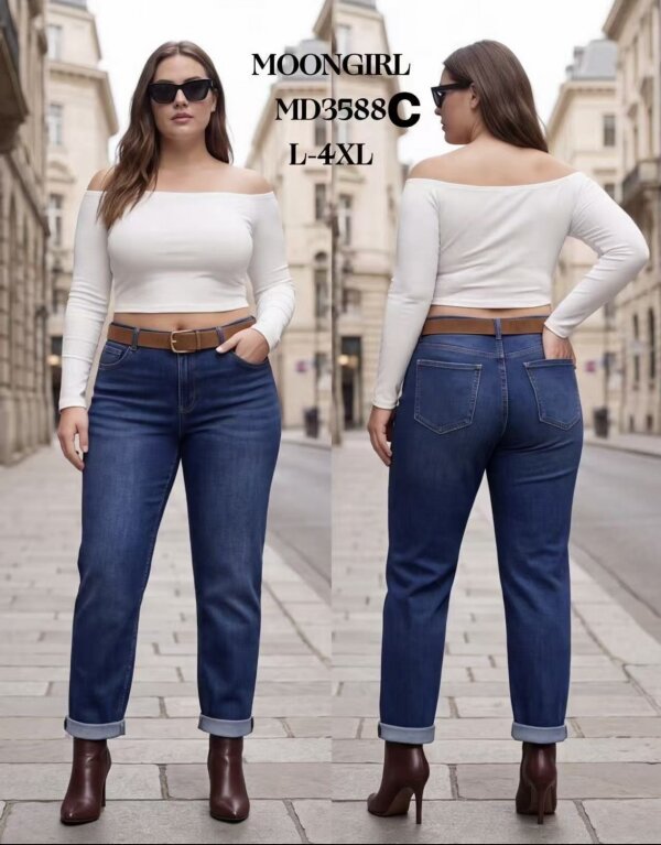 Spodnie damskie jeansy Roz L-4XL, 1 Kolor Paczka 10 szt