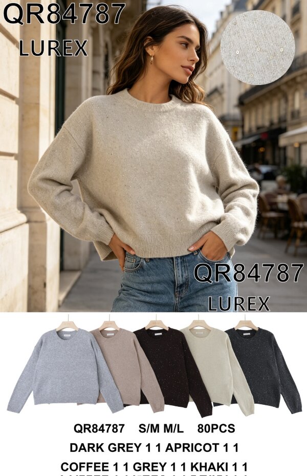 Swetry damskie (Francja produkt) Roz S/M-M/L, Mix Kolor .Paczka 10 szt