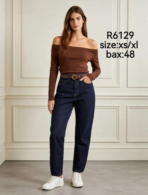 Spodnie damskie jeansy Roz XS-XL, 1 Kolor Paczka 12 szt