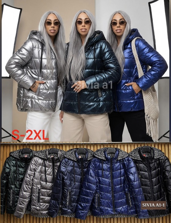  Kurtki damskie zimowe Roz S-2XL, 1 Kolor Paczka 5 szt