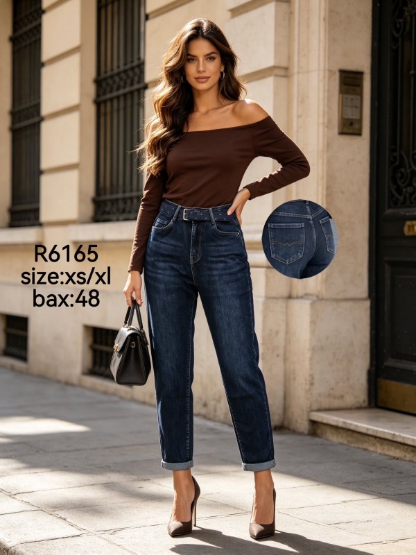 Spodnie damskie jeansy Roz XS-XL, 1 Kolor Paczka 12 szt