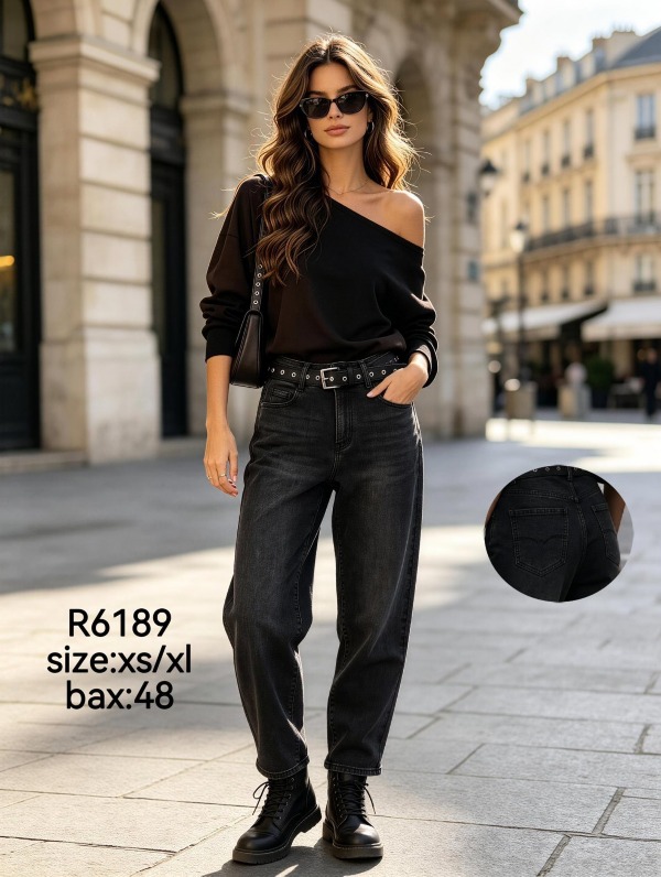 Spodnie damskie jeansy Roz XS-XL, 1 Kolor Paczka 12 szt