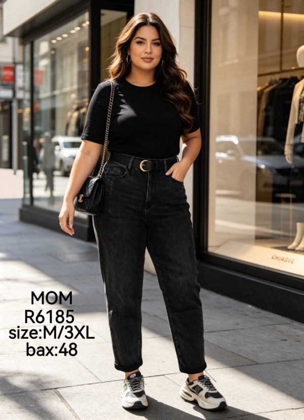 Spodnie damskie jeansy Roz M-3XL, 1 Kolor Paczka 12 szt