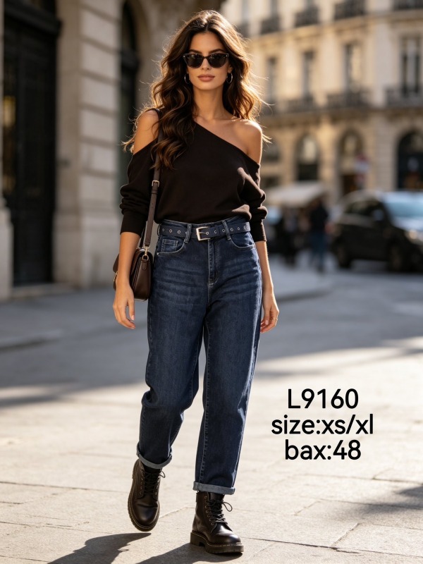 Spodnie damskie jeansy Roz XS-XL, 1 Kolor Paczka 12 szt
