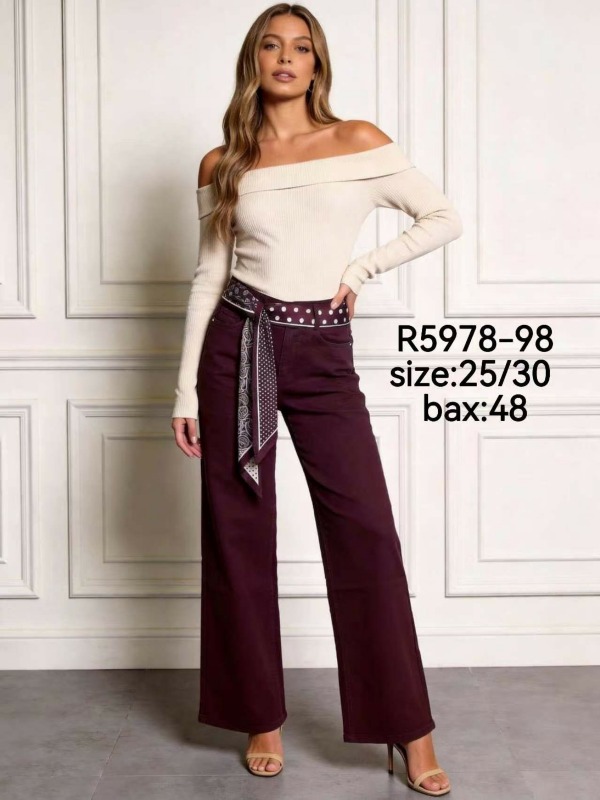 Spodnie damskie jeansy Roz 25-30, 1 Kolor Paczka 12 szt