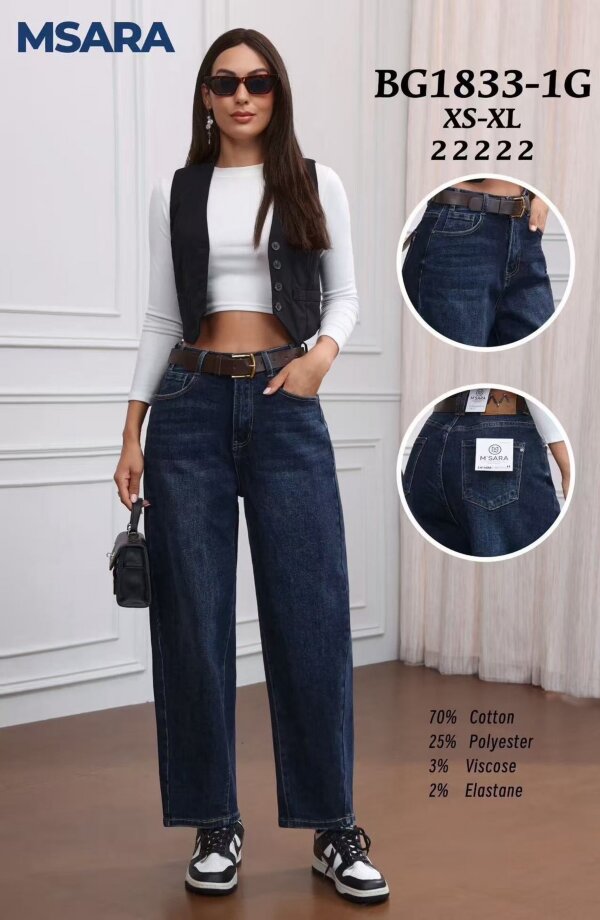 Spodnie damskie jeansy Roz XS-XL, 1 Kolor Paczka 10 szt